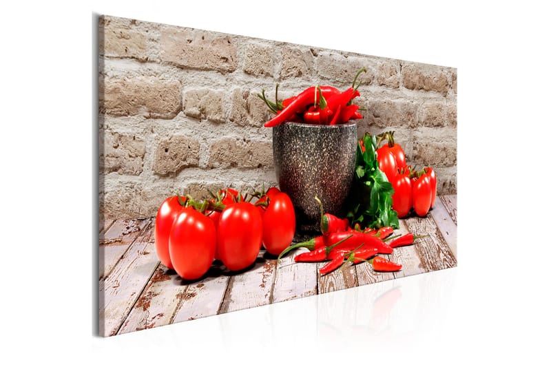 Tavle Red Vegetables (1 Part) Brick Narrow 135X45 - Artgeist sp. z o. o. - Innredning - Bilder & kunst - Lerretsbilder