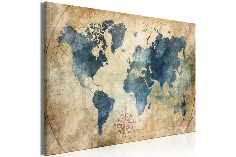 Tavle Retro Map (1 Part) Wide 120X80 - Artgeist sp. z o. o. - Innredning - Bilder & kunst - Lerretsbilder