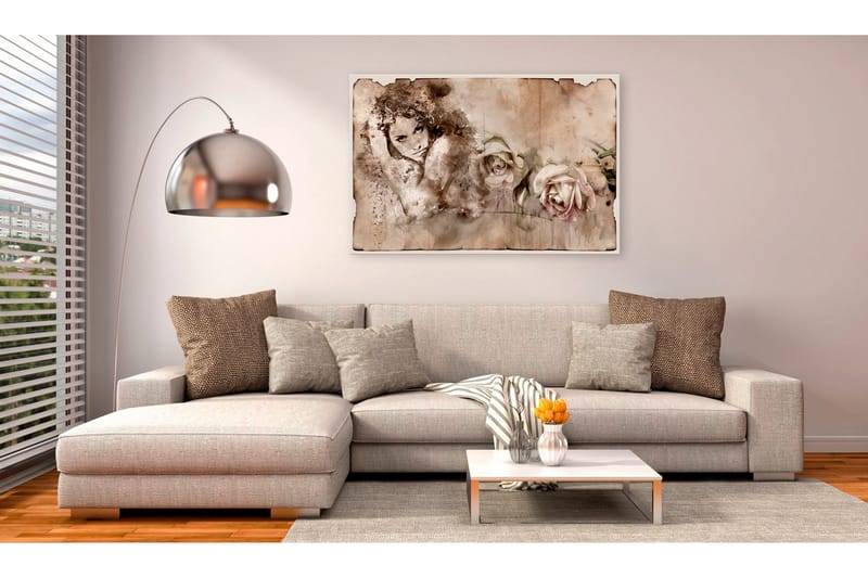 Tavle Retro Style: Woman And Roses 120X80, Artgeist sp. z o. o.