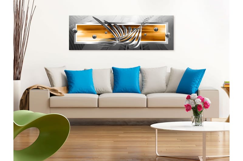 Tavle Sølv Wings (1 Part) Narrow Oransje 120X40 - Artgeist sp. z o. o. - Innredning - Bilder & kunst - Lerretsbilder