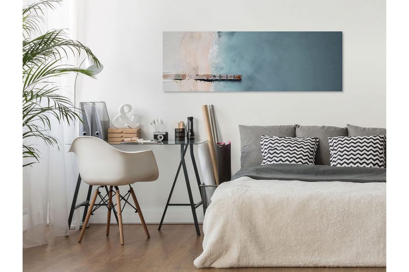 Tavle Sea And Wooden Bridge (1 Part) Narrow Grey 150X50, Artgeist sp. z o. o.