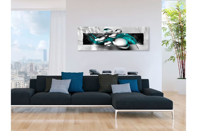 Tavle Shiny Stones (1 Part) Narrow Turquoise 135X45 - Artgeist sp. z o. o. - Innredning - Bilder & kunst - Lerretsbilder