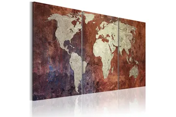 Tavle Stål Kontinenter 120X60 - Artgeist sp. z o. o. - Innredning - Bilder & kunst - Lerretsbilder