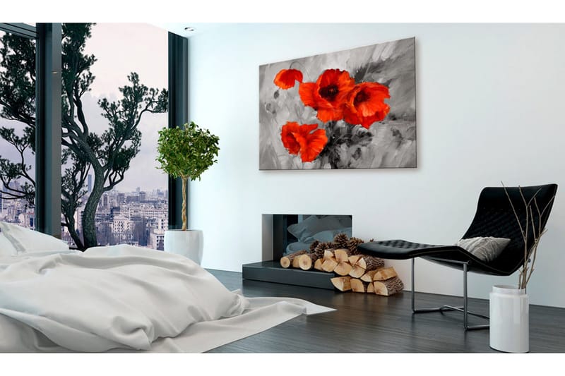 Tavle Steel Poppies 90X60 - Artgeist sp. z o. o. - Innredning - Bilder & kunst - Lerretsbilder