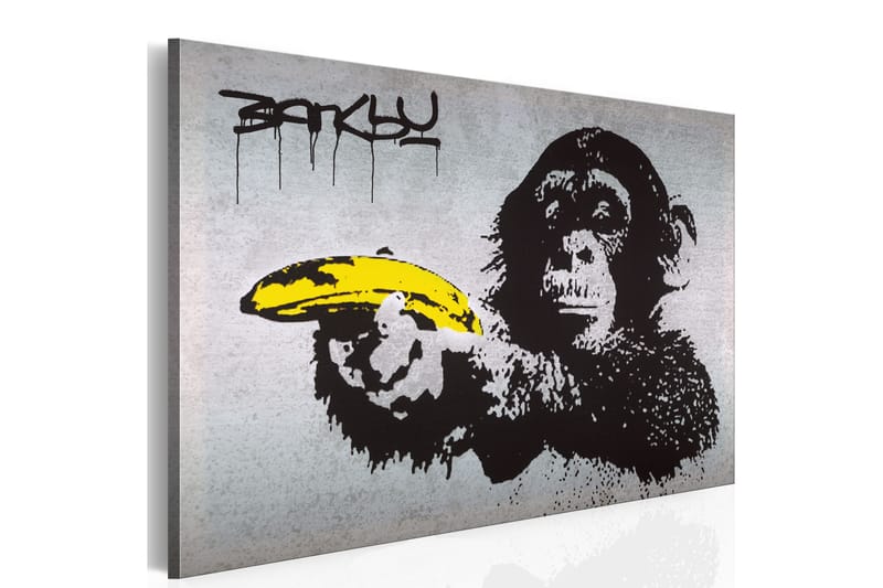 Tavle Stopp Eller Ape Skyte! (Banksy) 90X60, Artgeist sp. z o. o.