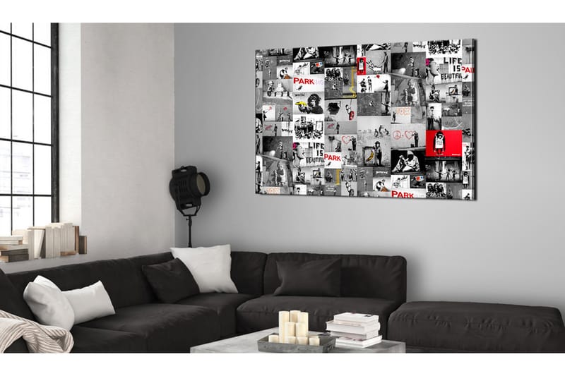 Tavle Street Art: Banksy 120X80 - Artgeist sp. z o. o. - Innredning - Bilder & kunst - Lerretsbilder