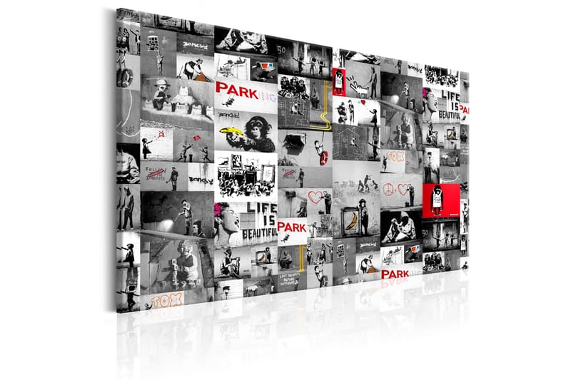 Tavle Street Art: Banksy 90X60 - Artgeist sp. z o. o. - Innredning - Bilder & kunst - Lerretsbilder