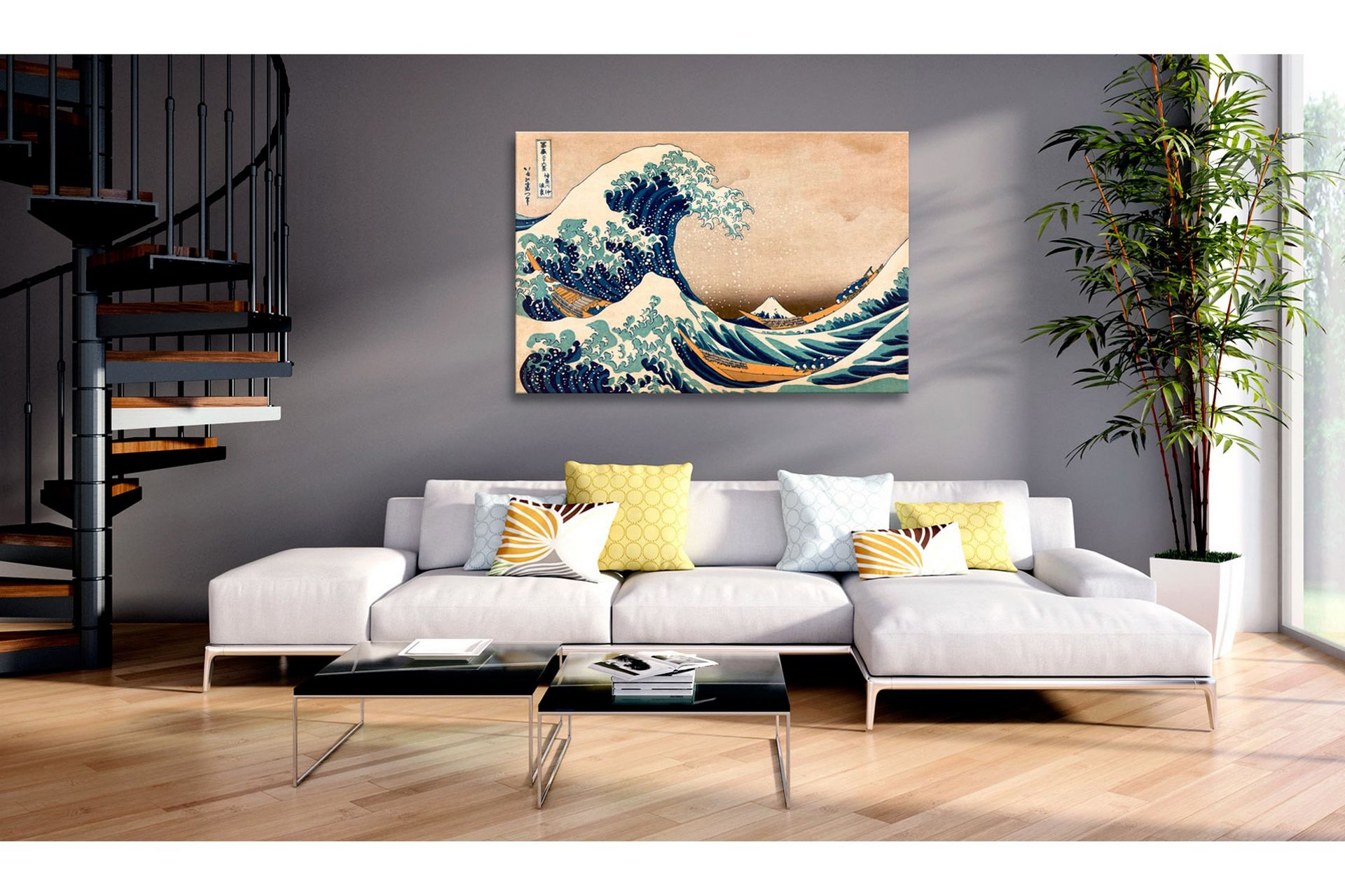 Tavle The Great Wave Off Kanagawa (Reproduction) 120X80 - Artgeist sp. z o. o. - Innredning - Bilder & kunst - Lerretsbilder