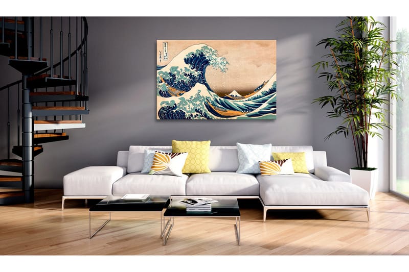 Tavle The Great Wave Off Kanagawa (Reproduction) 120X80 - Artgeist sp. z o. o. - Innredning - Bilder & kunst - Lerretsbilder
