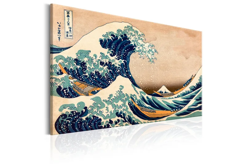 Tavle The Great Wave Off Kanagawa (Reproduction) 120X80 - Artgeist sp. z o. o. - Innredning - Bilder & kunst - Lerretsbilder