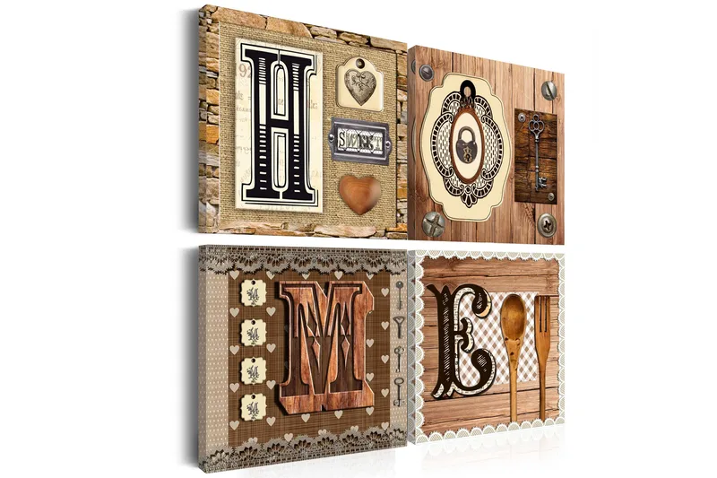 Tavle There Is No Place Like Home 60X60 - Artgeist sp. z o. o. - Innredning - Bilder & kunst - Lerretsbilder