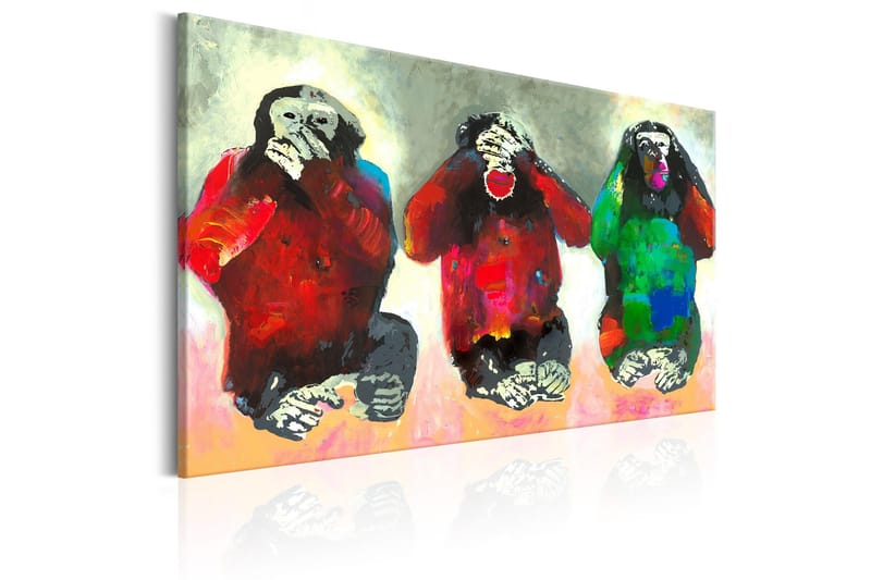 Tavle Three Wise Monkeys 90X60 - Artgeist sp. z o. o. - Innredning - Bilder & kunst - Lerretsbilder