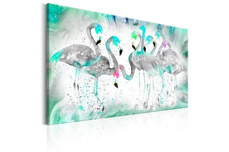 Tavle Turquoise Flamingoes 120X80 - Artgeist sp. z o. o. - Innredning - Bilder & kunst - Lerretsbilder