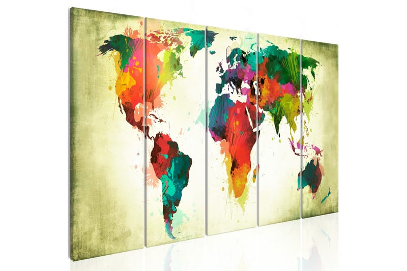 Tavle Unusual World Map 200X80 - Artgeist sp. z o. o. - Innredning - Bilder & kunst - Lerretsbilder