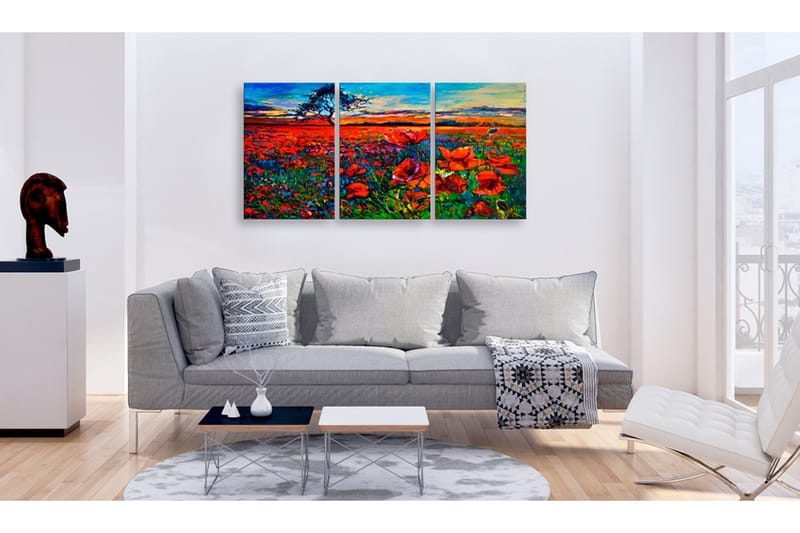 Tavle Valley Of Poppies 60X30 - Artgeist sp. z o. o. - Innredning - Bilder & kunst - Lerretsbilder