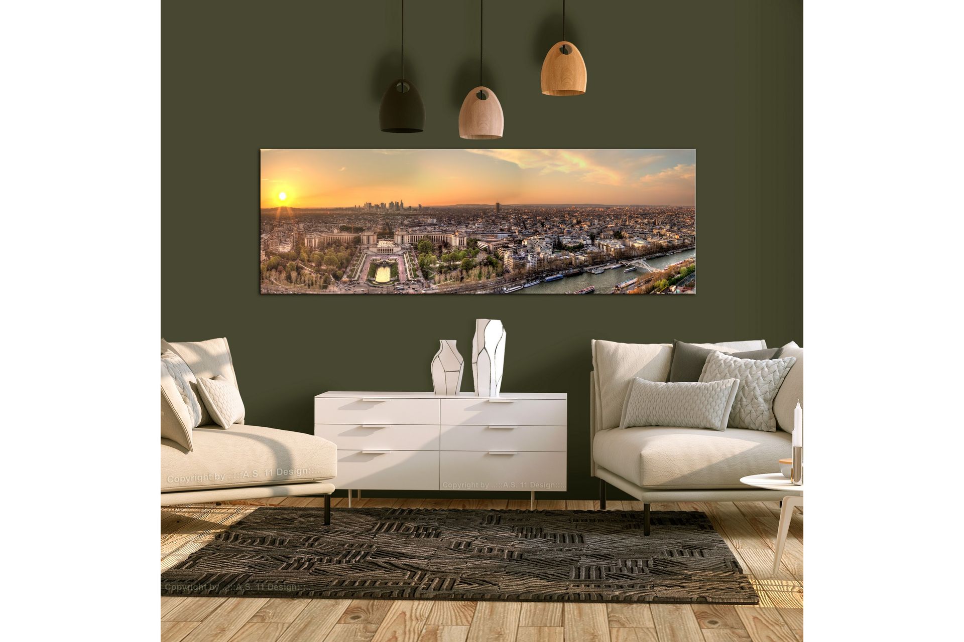 Tavle View From Eiffel Tower (1 Part) Narrow 150X50 - Artgeist sp. z o. o. - Innredning - Bilder & kunst - Lerretsbilder