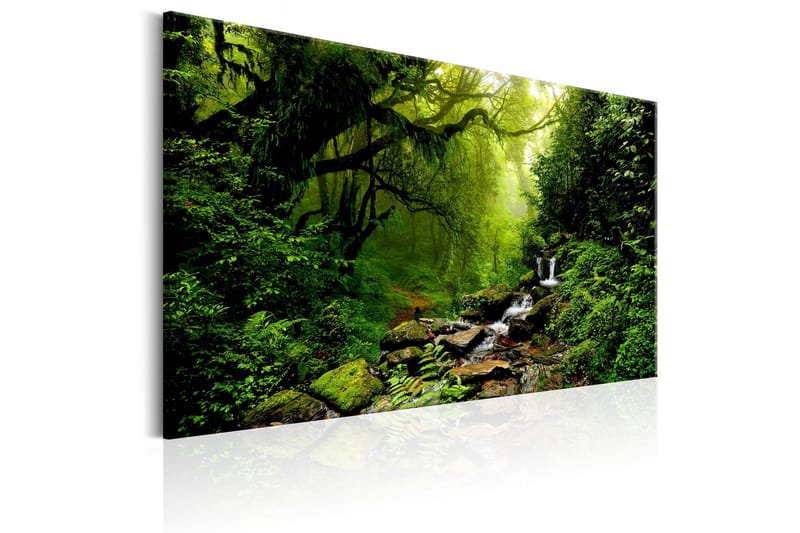 Tavle Waterfall In The Forest 90X60 - Artgeist sp. z o. o. - Innredning - Bilder & kunst - Lerretsbilder