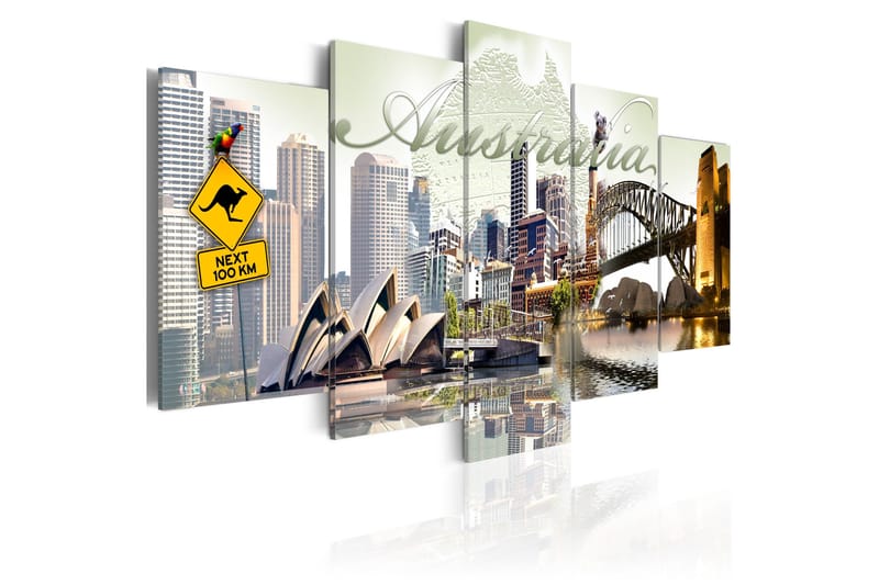 Tavle Welcome To Australia! 200X100 - Artgeist sp. z o. o. - Innredning - Bilder & kunst - Lerretsbilder