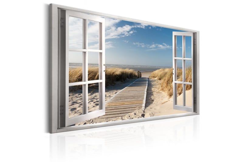 Tavle Window: View Of The Beach 120X80 - Artgeist sp. z o. o. - Innredning - Bilder & kunst - Lerretsbilder