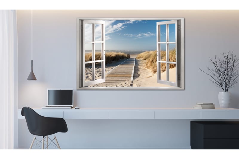 Tavle Window: View Of The Beach 90X60, Artgeist sp. z o. o.