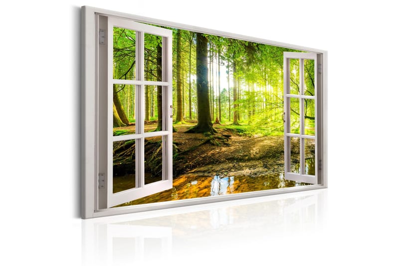 Tavle Window: View On Forest 90X60 - Artgeist sp. z o. o. - Innredning - Bilder & kunst - Lerretsbilder