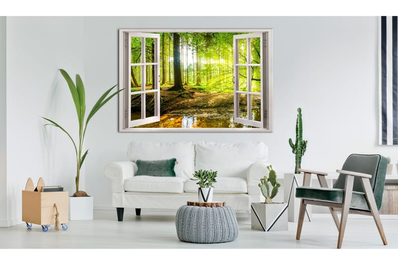 Tavle Window: View On Forest 90X60, Artgeist sp. z o. o.