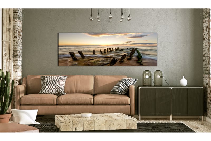 Tavle Wooden Breakwaters 135X45 - Artgeist sp. z o. o. - Innredning - Bilder & kunst - Lerretsbilder