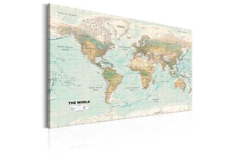 Tavle World Map: Beautiful World 120X80 - Artgeist sp. z o. o. - Innredning - Bilder & kunst - Lerretsbilder