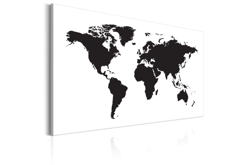 Tavle World Map: Black & White Elegance 120X80 - Artgeist sp. z o. o. - Innredning - Bilder & kunst - Lerretsbilder