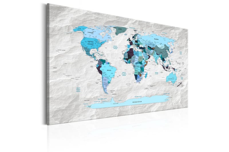 Tavle World Map: Blue Pilgrimages 90X60 - Artgeist sp. z o. o. - Innredning - Bilder & kunst - Lerretsbilder