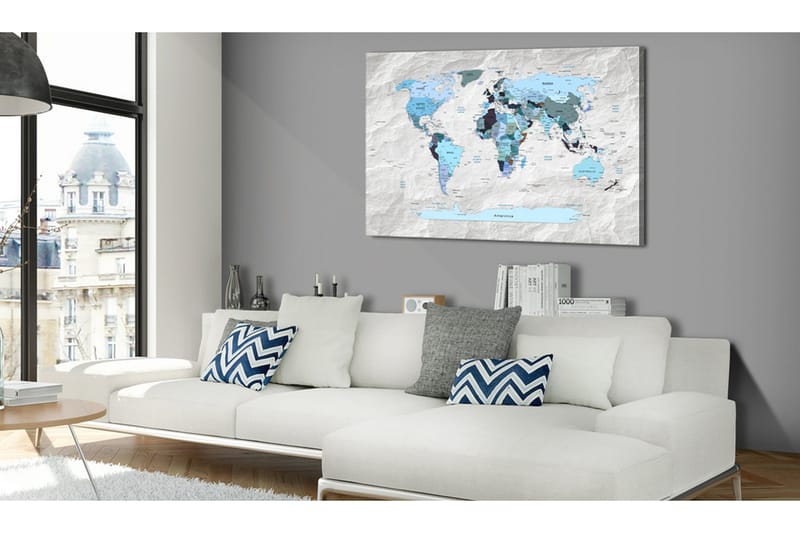 Tavle World Map: Blue Pilgrimages 90X60, Artgeist sp. z o. o.
