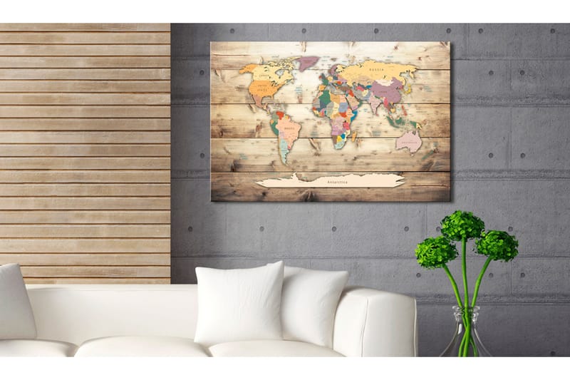 Tavle World Map: Colourful Continents 60X40 - Artgeist sp. z o. o. - Innredning - Bilder & kunst - Lerretsbilder