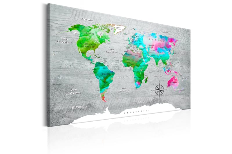 Tavle World Map: Green Paradise 60X40 - Artgeist sp. z o. o. - Innredning - Bilder & kunst - Lerretsbilder