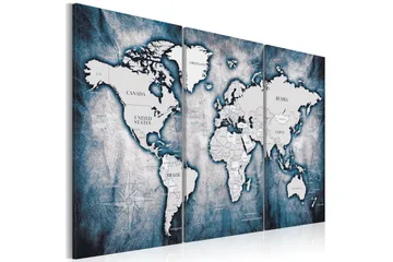 Tavle World Map: Ink Triptych 90X60 - Artgeist sp. z o. o. - Innredning - Bilder & kunst - Lerretsbilder