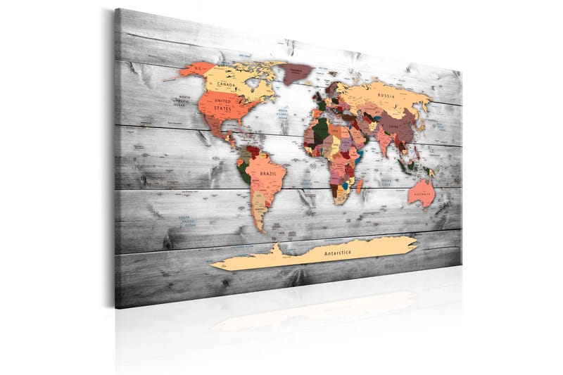 Tavle World Map: New Directions 60X40 - Artgeist sp. z o. o. - Innredning - Bilder & kunst - Lerretsbilder