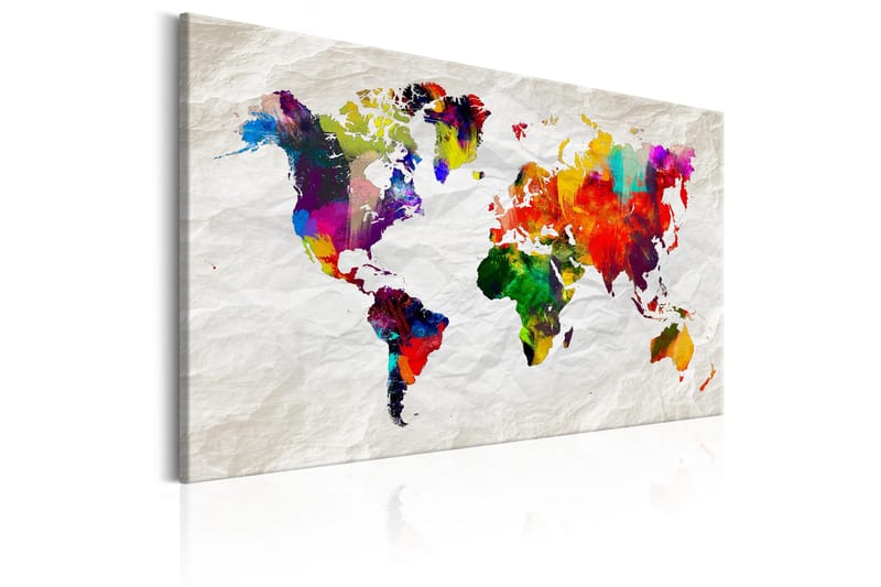 Tavle World Map: Rainbow Madness 90X60 - Artgeist sp. z o. o. - Innredning - Bilder & kunst - Lerretsbilder