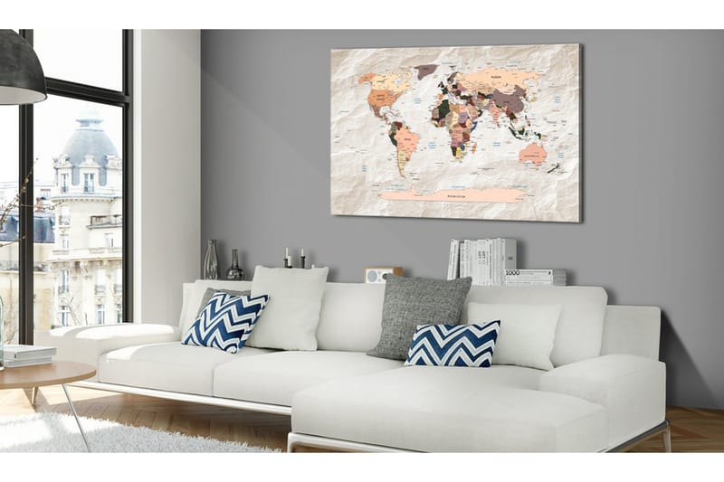 Tavle World Map: Stony Oceans 120X80, Artgeist sp. z o. o.
