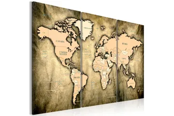 Tavle World Map: The Sands Of Time 120X80 - Artgeist sp. z o. o. - Innredning - Bilder & kunst - Lerretsbilder