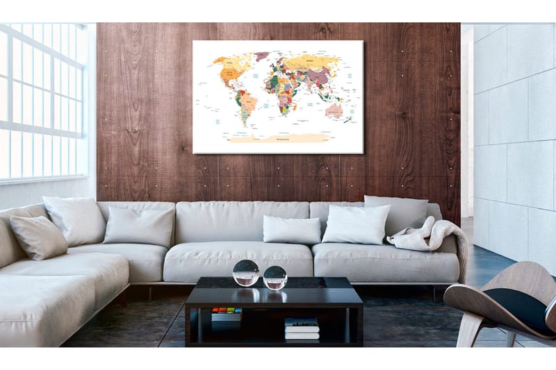 Tavle World Map: Travel Around The World 90X60, Artgeist sp. z o. o.
