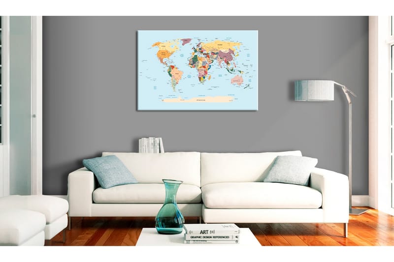 Tavle World Map: Travel With Me 90X60, Artgeist sp. z o. o.