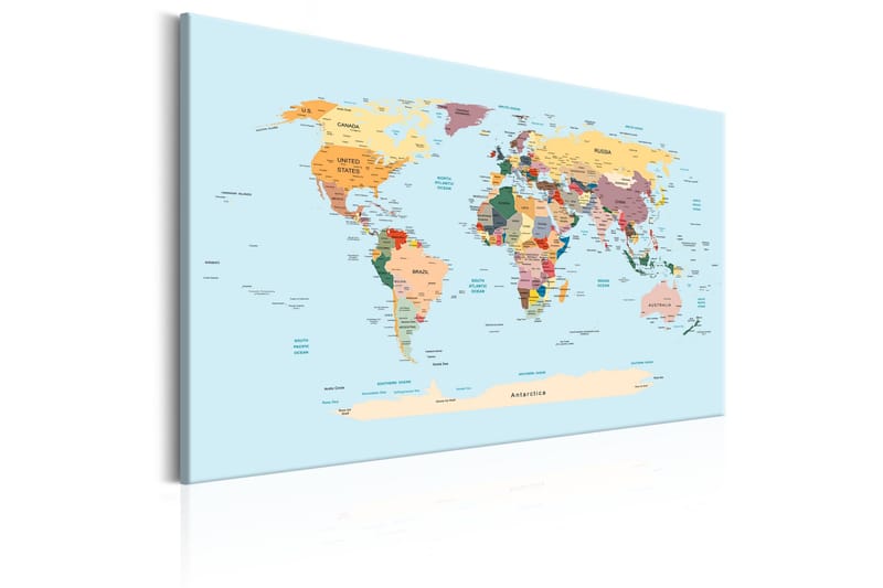 Tavle World Map: Travel With Me 90X60 - Artgeist sp. z o. o. - Innredning - Bilder & kunst - Lerretsbilder