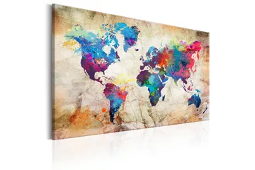 Tavle World Map: Urban Style 90X60 - Artgeist sp. z o. o. - Innredning - Bilder & kunst - Lerretsbilder