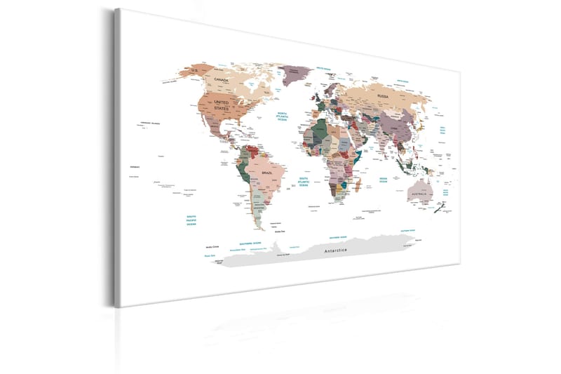 Tavle World Map: Where Today? 60X40 - Artgeist sp. z o. o. - Innredning - Bilder & kunst - Lerretsbilder