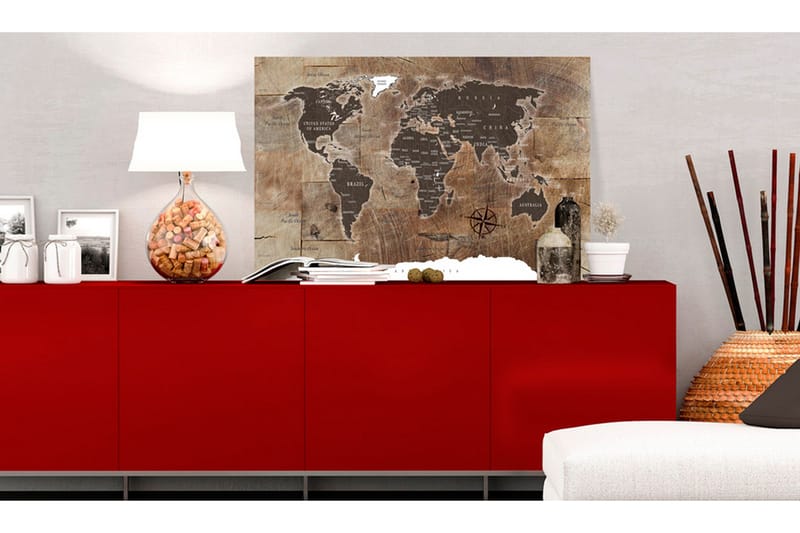 Tavle World Map: Wooden Mosaic 120X80, Artgeist sp. z o. o.