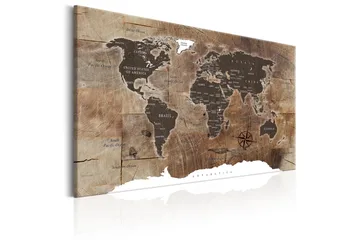 Tavle World Map: Wooden Mosaic 60X40 - Artgeist sp. z o. o. - Innredning - Bilder & kunst - Lerretsbilder