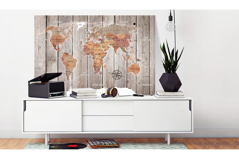 Tavle World Map: Wooden Stories 60X40, Artgeist sp. z o. o.