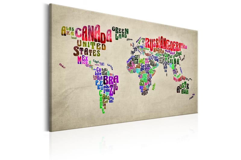 Tavle World Map: World Tour (En) 120X80 - Artgeist sp. z o. o. - Innredning - Bilder & kunst - Lerretsbilder