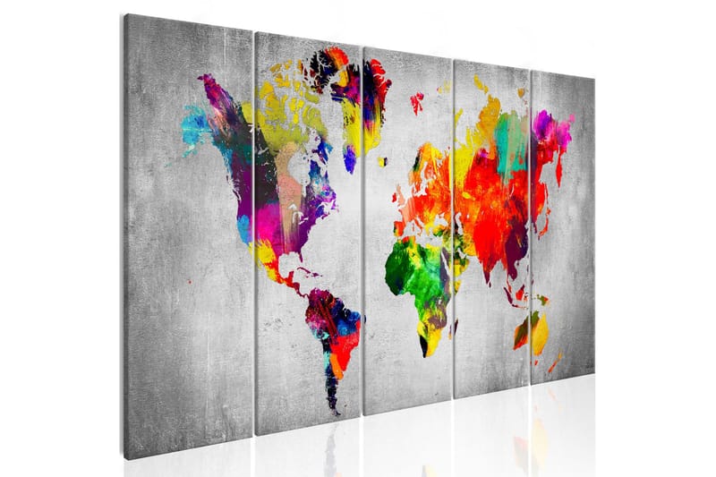 Tavle World On Concrete 200X80 - Artgeist sp. z o. o. - Innredning - Bilder & kunst - Lerretsbilder