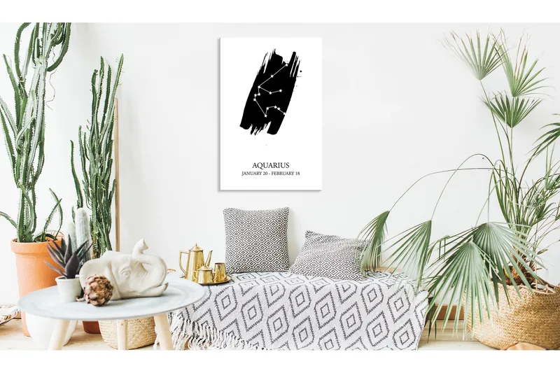Tavle Zodiac Signs: Aquarius (1 Part) Vertical 40X60, Artgeist sp. z o. o.