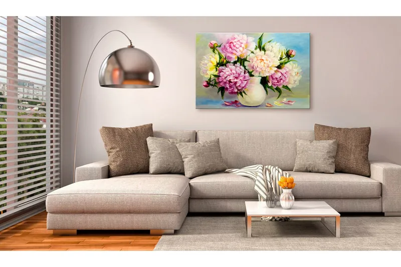 Tavle Peonies: Bouquet Of Happiness 120X80 - Artgeist sp. z o. o. - Innredning - Bilder & kunst - Lerretsbilder